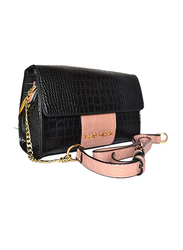 Paris Hilton Handbag with Shoulder Strap for Women, J30631-PH, Black