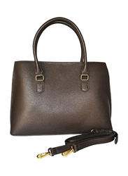 Paris Hilton Zipper Pocket Magnetic PU Leather Handbag with Shoulder Strap for Women, M29618-PH, Sand Brown