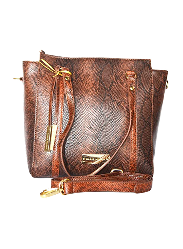 Paris Hilton Handbag with Shoulder Strap for Women, N30197-PH, Dark Brown