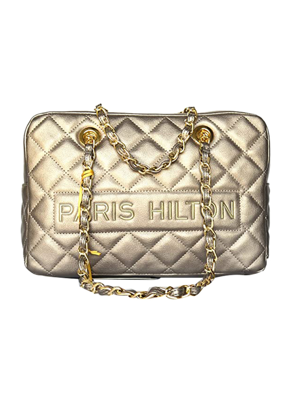 Paris Hilton Handbag with Shoulder Strap for Women, B29560-PH, Silver