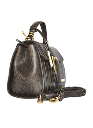 Paris Hilton Zipper Pocket Magnetic PU Leather Handbag with Shoulder Strap for Women, A21015-PH, Black