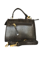 Paris Hilton Zipper Pocket Magnetic PU Leather Handbag with Shoulder Strap for Women, A21015-PH, Black