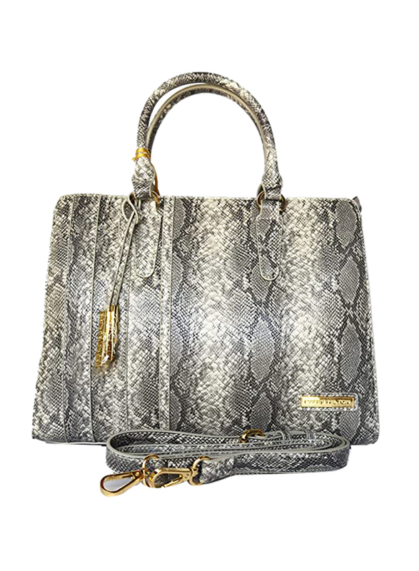 Paris Hilton Zipper Pocket Magnetic PU Leather Handbag with Shoulder Strap for Women. A21016-PH, Grey