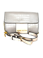 Paris Hilton Handbag with Shoulder Strap for Women, J30631-PH, Grey