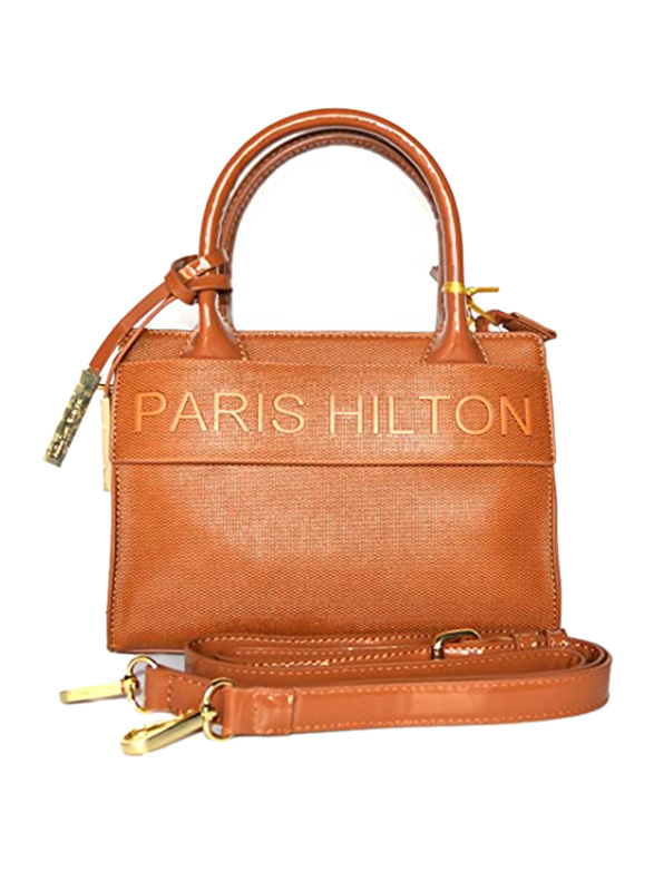 Paris Hilton Handbag with Shoulder Strap for Women, A21014-PH, Brown