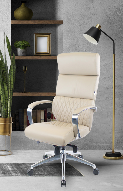 Breedge President Leather Office Chair, Beige