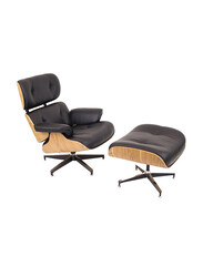 Breedge Relax Leather Lounge Chair, Black