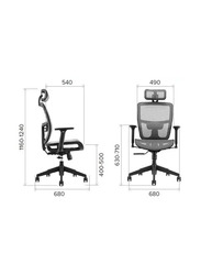 Breedge Premium Dublin Mesh Ergonomic Office Chair, Black