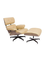 Breedge Relax Leather Lounge Chair, Beige