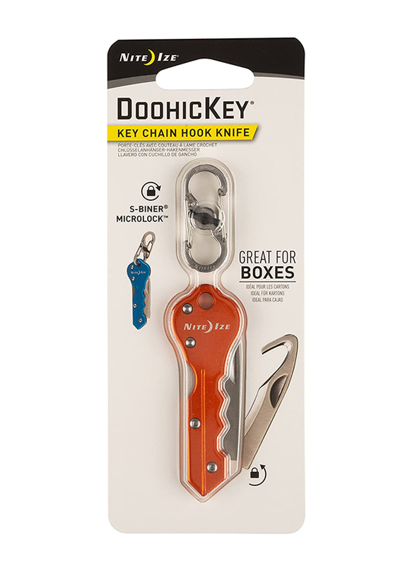 Nite IZE DoohicKey Hook Knife Key Chain, Orange