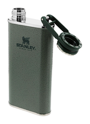 Stanley 0.23 Ltr Classic Wide Mouth Stainless Steel Hip Flasks, Hammertone Green