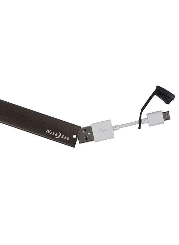 Nite Ize 3-inch PowerKey Mini Power Cord Micro USB Cable, USB Type A Male to Micro USB with Key Chain for Smartphone, Smoke Black