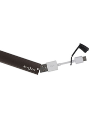 Nite Ize 3-inch PowerKey Mini Power Cord Micro USB Cable, USB Type A Male to Micro USB with Key Chain for Smartphone, Smoke Black