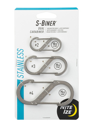 Nite Ize 3-Piece S-Biner Stainless Steel Double Gated Carabiner Set, Silver