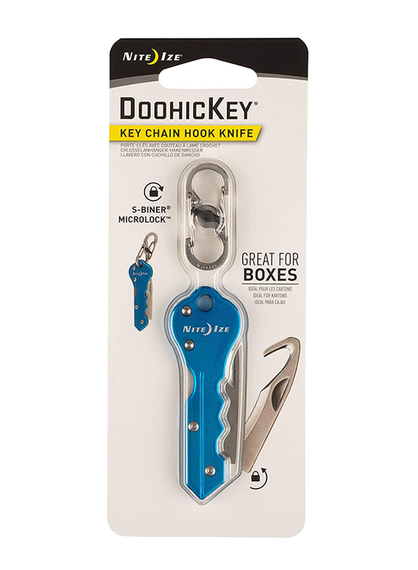 Nite IZE DoohicKey Hook Knife Key Chain, Blue