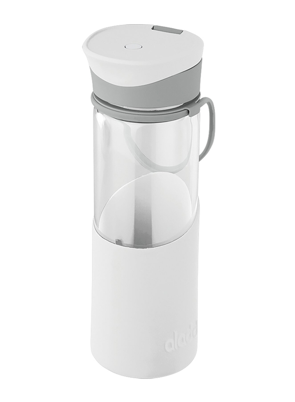 Aladdin 0.55 Ltr Enjoy Glass Water Bottle, White