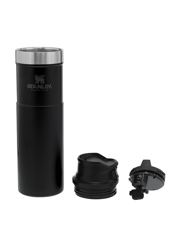 Stanley 0.47 Ltr Classic Trigger Action Stainless Steel Travel Mug, Matte Black