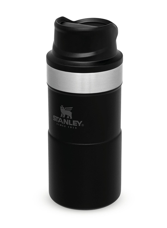 Stanley 0.25 Ltr Trigger Action Stainless Steel Travel Mug, Matte Black