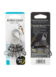 Nite IZE KeyRack Locker S-Biner Stainless Key Ring Set, 6 Pieces, Silver