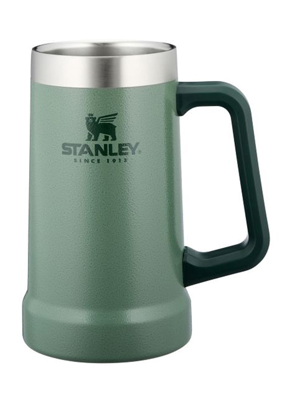 Stanley 0.7 Ltr Adventure Vacuum Stainless Steel Beer Stein, Hammertone Green