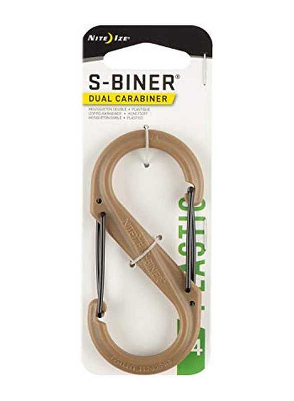 Nite Ize S-Biner Plastic #4 Dual Carabiner, Brown