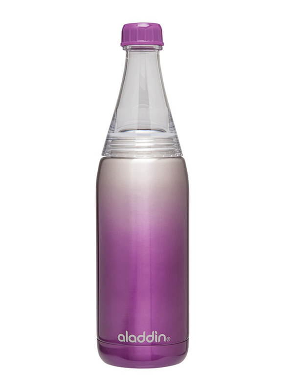 Aladdin 0.6 Ltr Stainless Steel Fresco Twist & Go Thermavac Water Bottle, Purple
