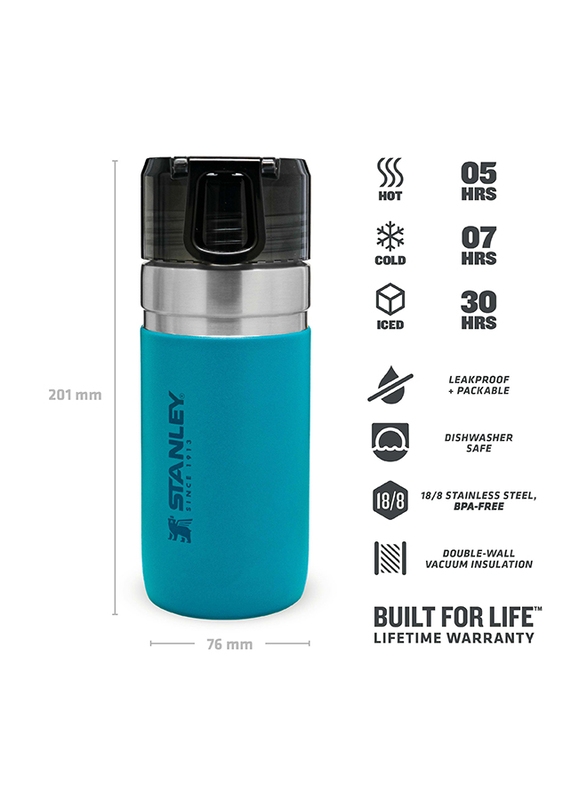 Stanley 16oz Stainless Steel Vacuum Insulated Water Bottle, Lake Blue