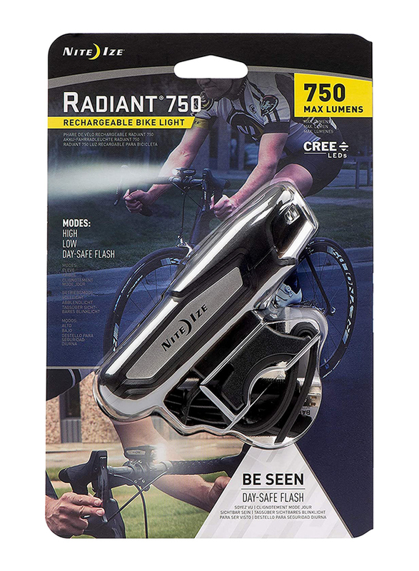 Nite Ize Radiant-750 750 Max Lumens Rechargeable Bike Light, R750RBA-02-R7, White