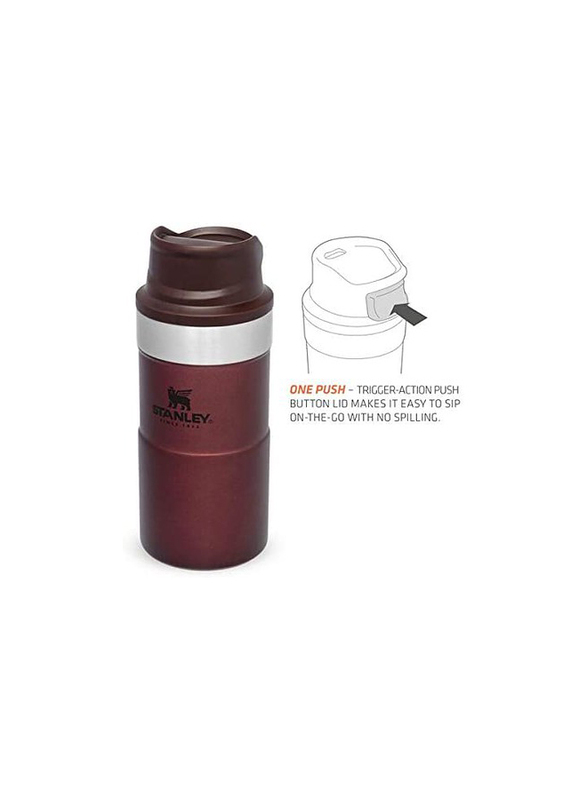 Stanley 0.25 Ltr Trigger Action Stainless Steel Travel Mug, Wine