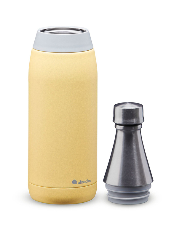 Aladdin 0.6 Ltr Fresco Thermavac Stainless Steel Water Bottle, Lemon Yellow