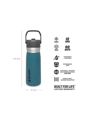 Stanley 22oz IceFlow Stainless Steel Water Bottle with Flip Straw, Lagoon