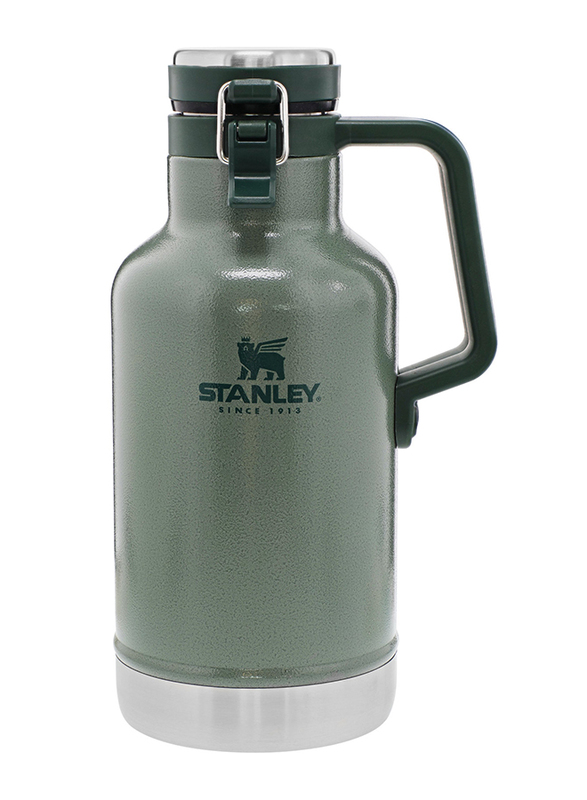 Stanley 1.9 Ltr Classic Easy-Pour Stainless Steel Growler, Hammertone Green