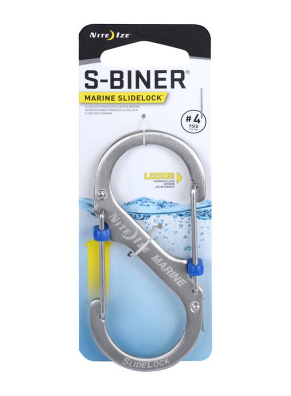 Nite Ize S-Biner Marine Slide Lock, Size 4, Silver
