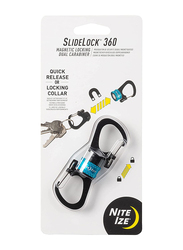 Nite Ize Slide Lock 360 Magnetic Locking Dual Carabineer, MSBL-03-R7, Blue