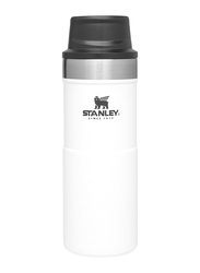 Stanley 0.35 Ltr Trigger Action Stainless Steel Travel Mug, Polar White