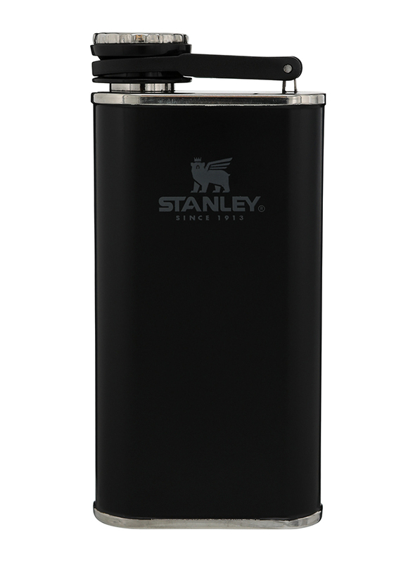 Stanley 0.23 Ltr Classic Wide Mouth Stainless Steel Hip Flasks, Matte Black