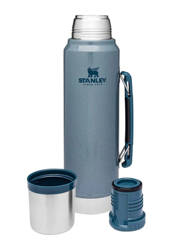 Stanley 1 Ltr Classic Legendary Stainless Steel Water Bottle, Hammertone Ice