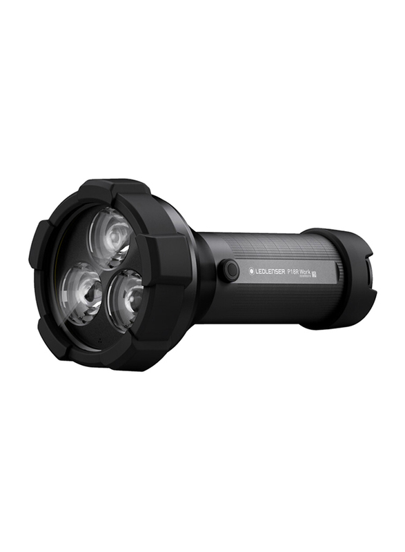 Ledlenser P18R Work Rechargeable Flashlight, Black