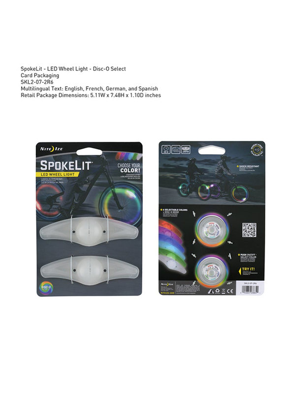 Nite Ize Spokelit LED Wheel Light, Multicolour
