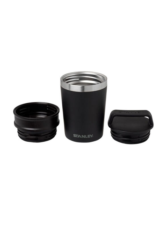 Stanley 0.23 Ltr Adventure Shortstack Stainless Steel Travel Mug, Matte Black