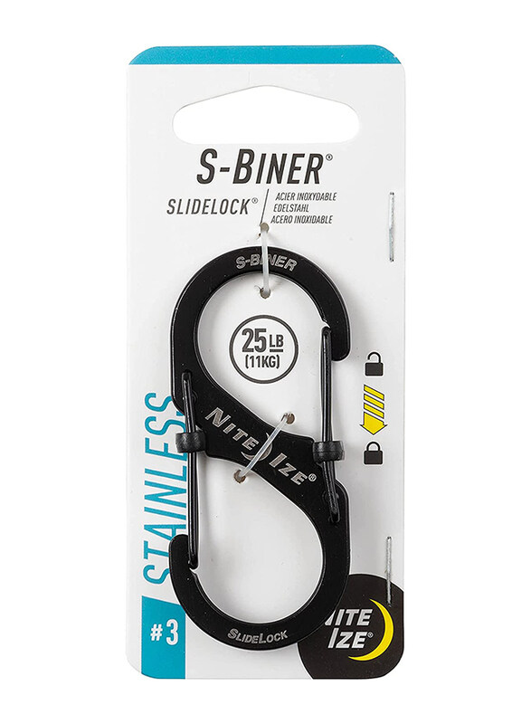 

Nite Ize Size-3 Stainless Steel Slide Lock S-Biner, LSB3-01-R6, Black