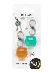 Nite IZE IdentiKey Covers & S-Biner Key Rings Set, 4 Pieces, Multicolour