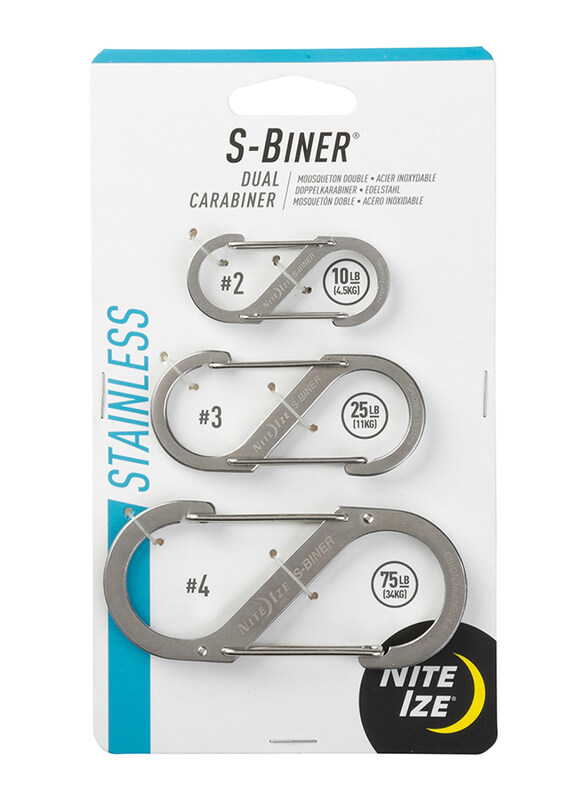 

Nite Ize 3-Piece S-Biner Stainless Steel Double Gated Carabiner Set, Silver