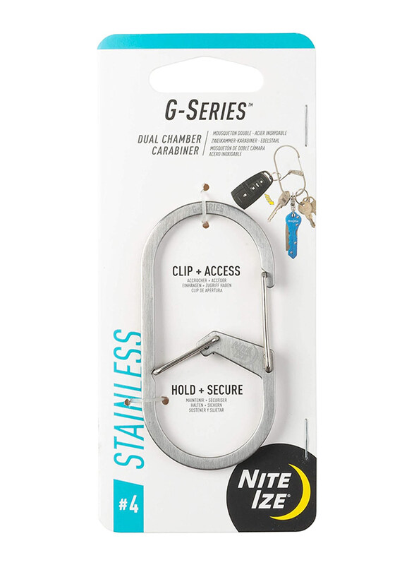 

Nite IZE G-Series Dual Chamber Carabiner Keychain, #4, Silver