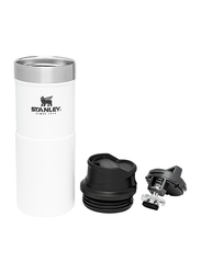 Stanley 0.35 Ltr Trigger Action Stainless Steel Travel Mug, Polar White