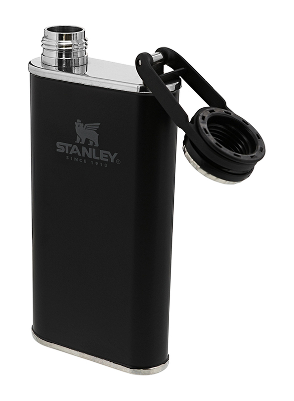 Stanley 0.23 Ltr Classic Wide Mouth Stainless Steel Hip Flasks, Matte Black