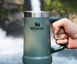 Stanley 0.7 Ltr Adventure Vacuum Stainless Steel Beer Stein, Hammertone Green