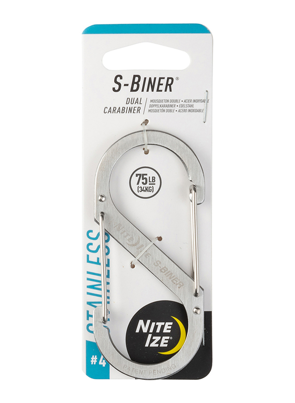 Nite Ize 75 Lbs S-Biner Stainless Steel Double Gated Carabiner, Silver