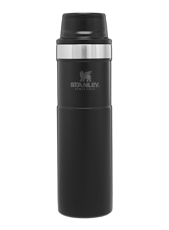 Stanley 0.47 Ltr Classic Trigger Action Stainless Steel Travel Mug, Matte Black