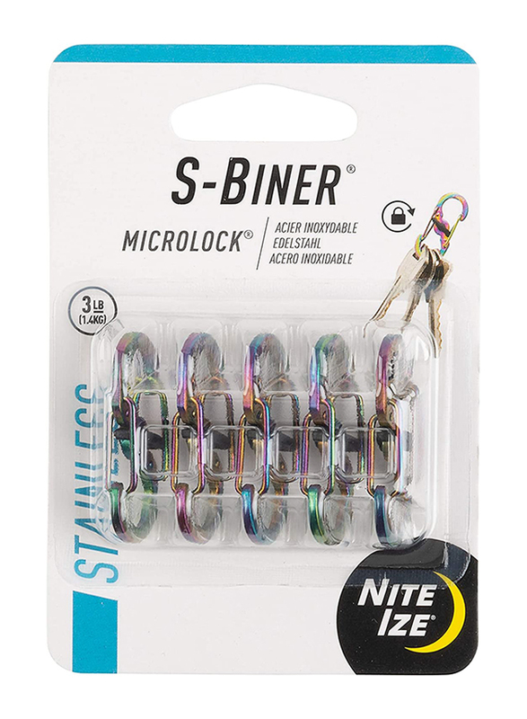 Nite Ize 5-Piece S-Biner Stainless Steel Micro Lock Set, Multicolour